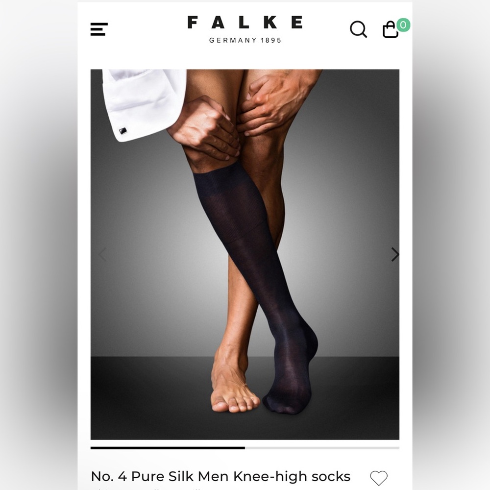 Falke No 4 pure silk knee high socks dark navy NEW